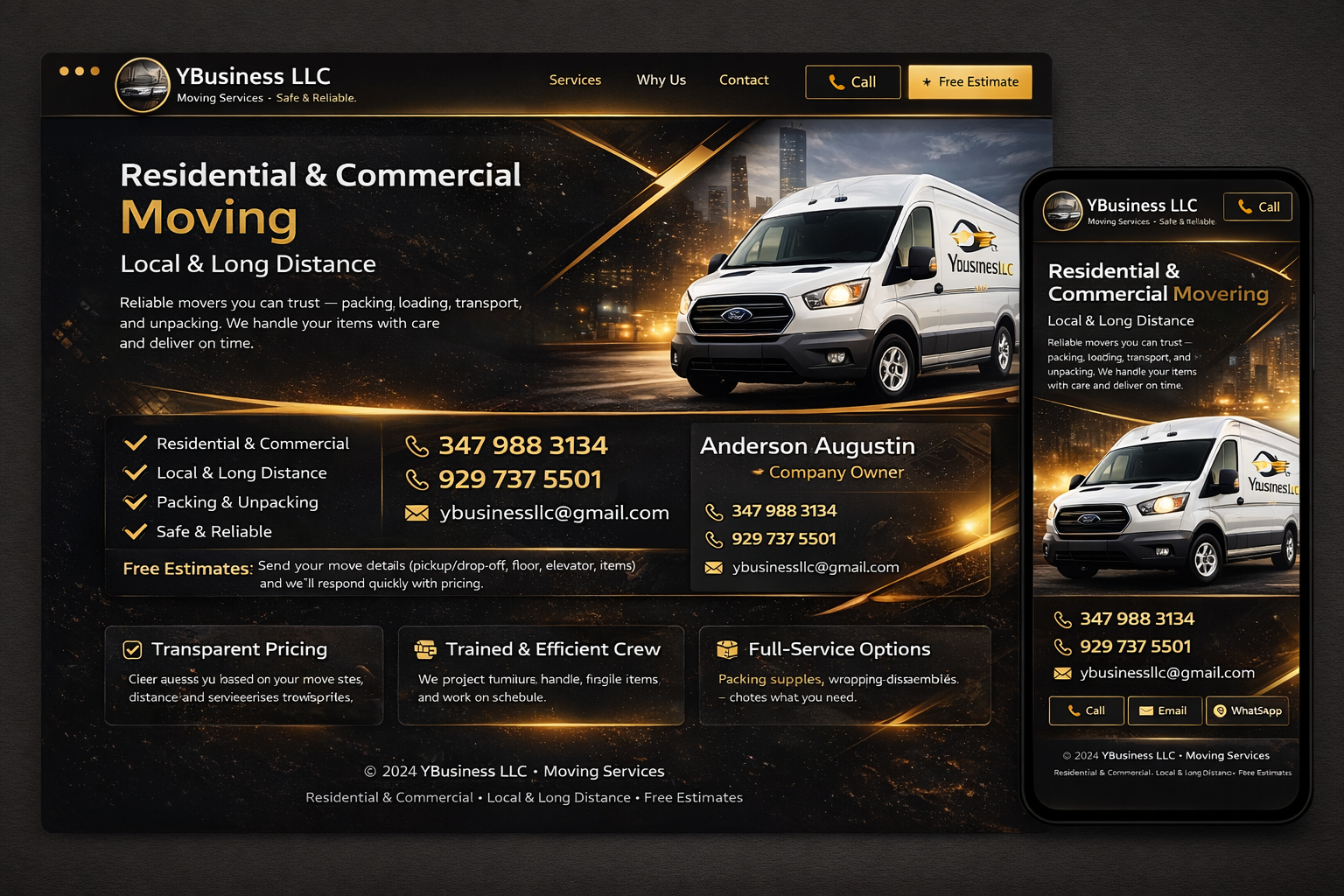 YBusiness LLC moving services